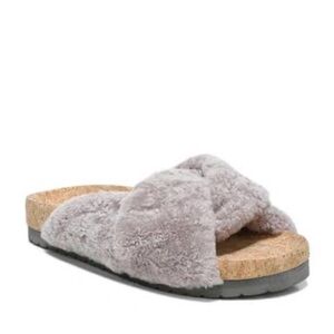 Vince Cozy Cream Faux Fur Slide Sandals